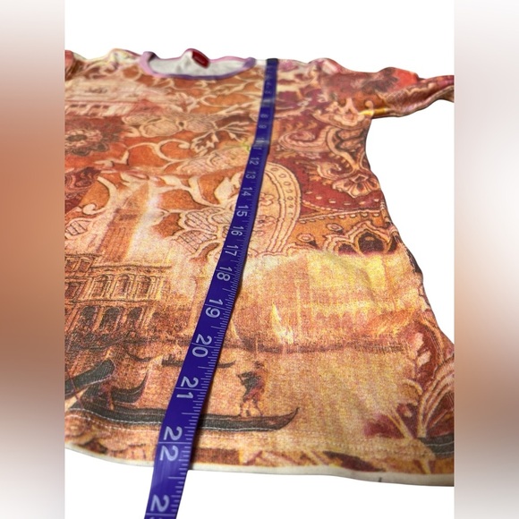 Glima Boho Artsy Top Size M Vintage Y2K Whimsigoth Venice Rose Print Shirt - Picture 4 of 8
